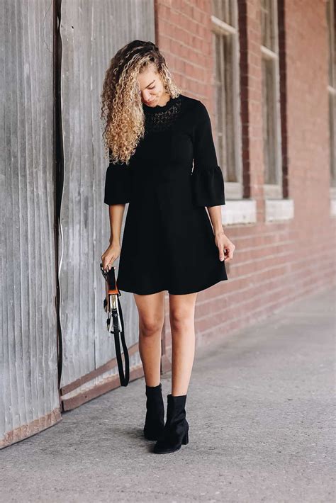 little black dress with ankle boots | fall outfit | fall style | fall fashion 50+ Cute Women ...