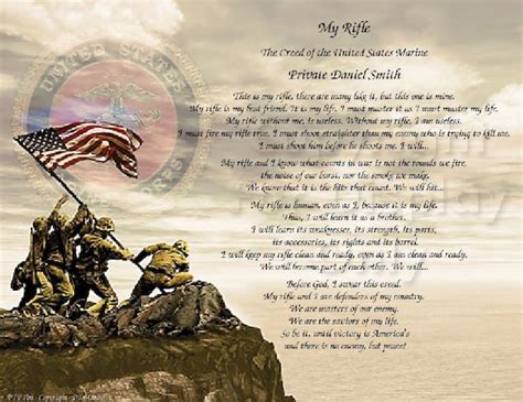 U.S. Marine Corps Creed My Rifle Personalized Print