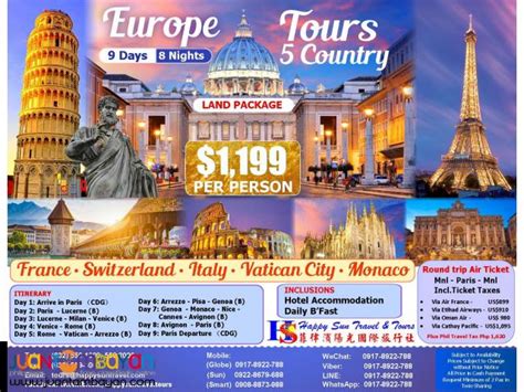 9D8N Europe 5-Country Tour Package