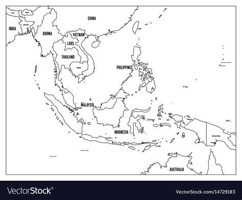 Southeast Asia Blank Political Map | US States Map