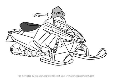 How to Draw a Snowmobile (Other) Step by Step | DrawingTutorials101.com