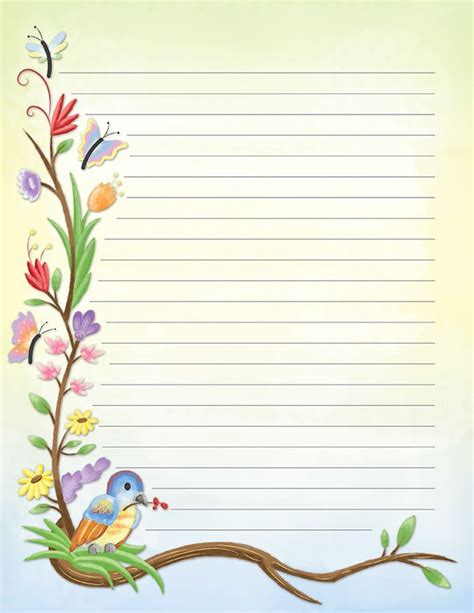 Free printable watercolor spring stationery in JPG and PDF formats. The ...