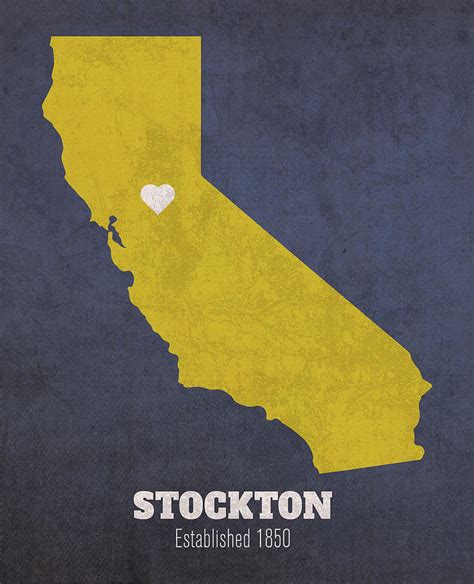 Stockton California City Map Founded 1850 California State University ...