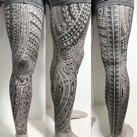 Polynesian full leg | Hawaiian tattoo, Samoan tattoo, Marquesan tattoos