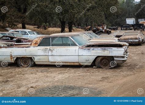 Junk Yard Old Scrap Cars stock photo. Image of yard - 151015990