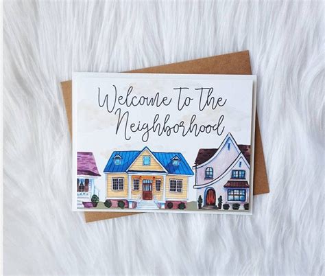 Welcome Neighbor Card Housewarming Gift New Home Card New House Card ...