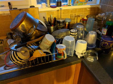 When my flatmates just pile dishes up next to the dish rack instead of ...