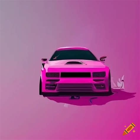 Pink drift phonk art featuring a sports car on Craiyon