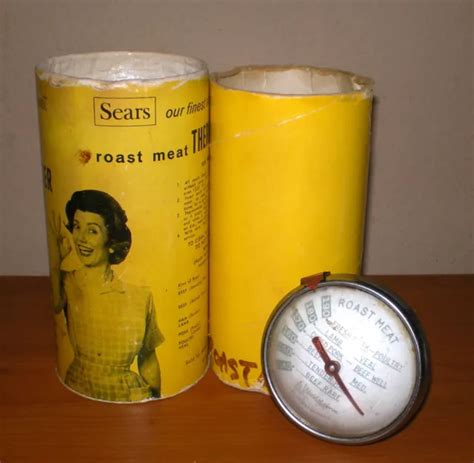 VINTAGE 1950S SEARS Roebuck MAID of HONOR Roast Meat Thermometer & BOX No. 4369 $9.95 - PicClick