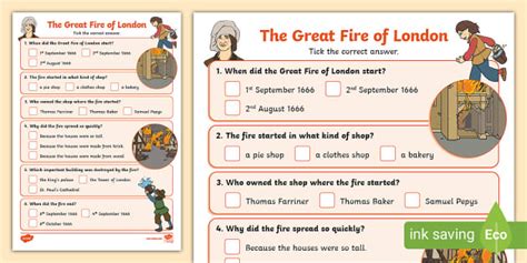 The Great Fire of London Quiz, History Quiz The Great Fire