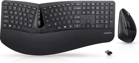Perixx Periduo-605, Wireless Ergonomic Split Keyboard and Vertical Mouse Combo, Adjustable Palm ...