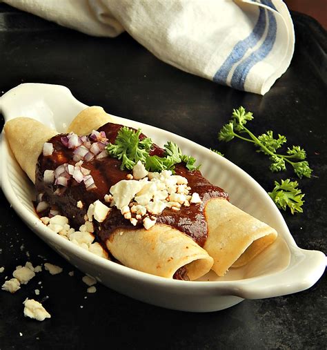 Rick Bayless Brick Red Mole & Beef Enchiladas - Frugal Hausfrau