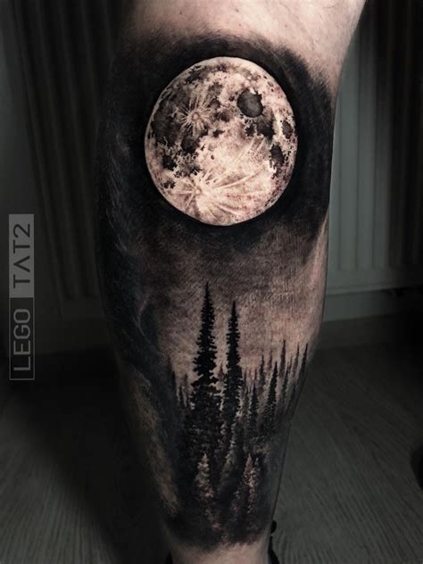 Tattoos - Moon tattoo - Forest tattoos - Black art tattoo - Sky tattoos - Sleeve tattoos - whi ...