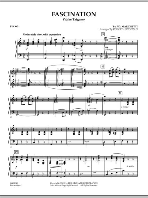 Fascination (Valse Tzigane) - Piano by Robert Longfield Sheet Music for ...