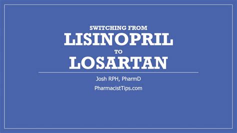 switching from lisinopril to losartan - YouTube