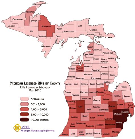 Michigan Nurse Mapping: Licensed Nurse Population By County and License ...