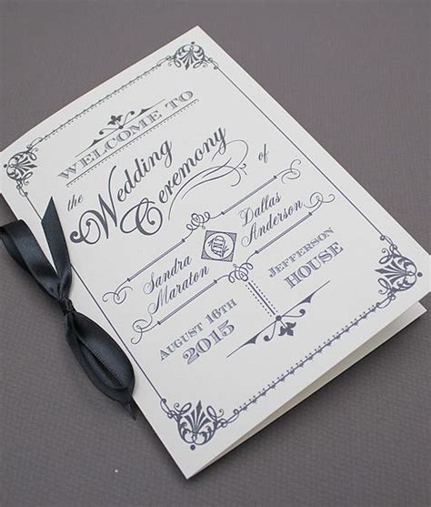 DIY Ornate Vintage #wedding program booklet template. Add your text and print at home. # ...