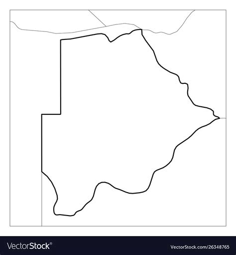 Map botswana black thick outline highlighted Vector Image