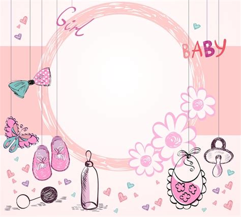 Premium Vector | Cute hand drawn frame with baby elements