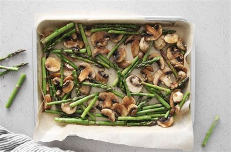 Roasted Asparagus and Mushrooms - Clean Green Simple