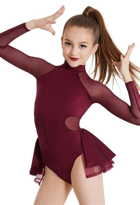 Shiny Spandex Back Bustle Leotard | Weissman® | Girls dance outfits ...