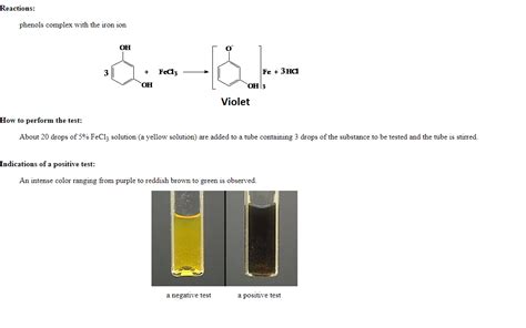 [Solved] What does a violet color in a Ferric Chloride test indicate? What... | Course Hero