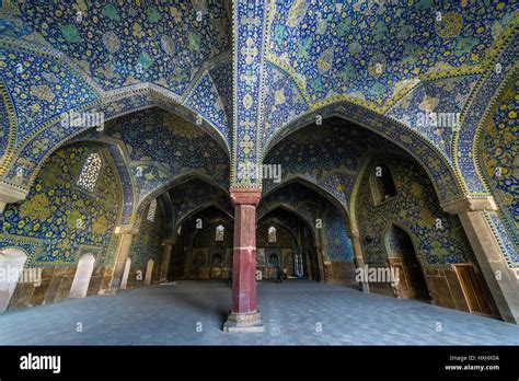 Interior of Shah Mosque (also known as Imam Mosque) at Naghsh-e Jahan Square in Isfahan, capital ...