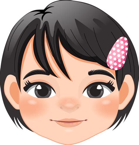 Cute Baby Girl Face Collection Cartoon Character 19837381 PNG