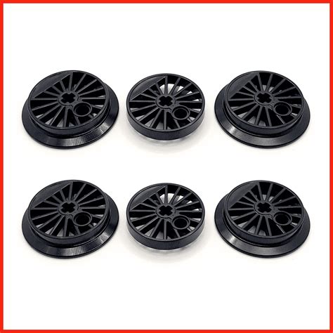 LEGO Train Parts Steam Locomotive Set Of 6 Black Spoked Wheels 85489