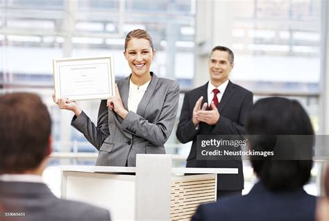 Businesswoman Receiving An Award High-Res Stock Photo - Getty Images