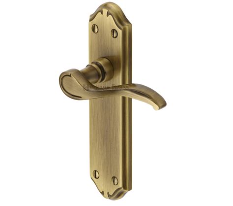 Heritage Brass Verona Antique Brass Door Handles - MM624-AT (sold in pairs)