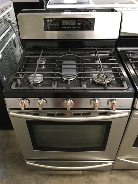 Large Images for Stainless Samsung GAS Range, 5 Burners, Convection, Warming Drawer, 5.8 Cu.Ft ...