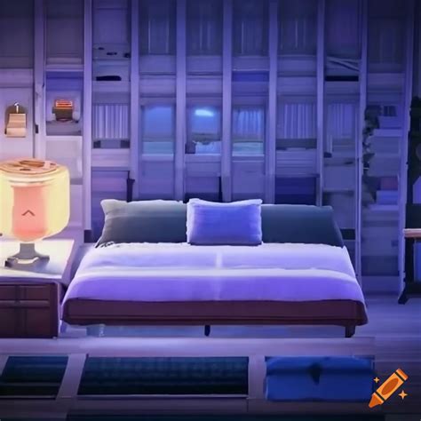 White futuristic bedroom in animal crossing on Craiyon