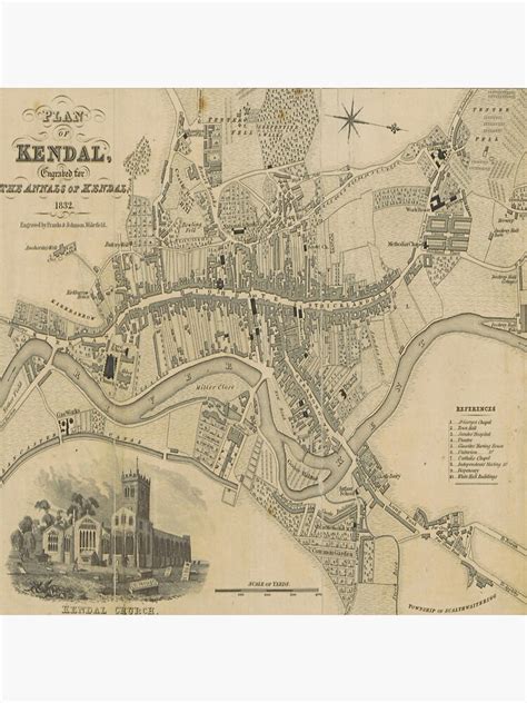 "Kendal Cumbria Map Lake District 1832" Poster by WizardsWorld | Redbubble