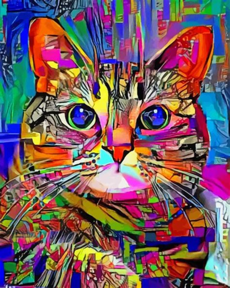 Abstract Cat Paint By Numbers - Numeral Paint Kit