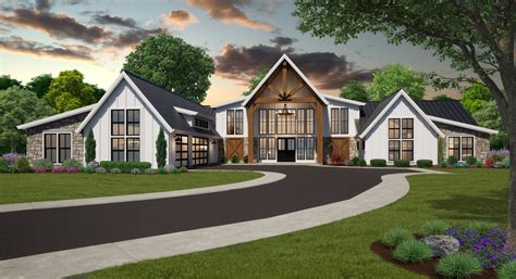 Ultimate Barn Homestead | One Story Rustic Family House Plan by MSHD