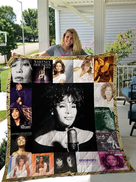 Whitney Houston Album Covers Quilt Blanket