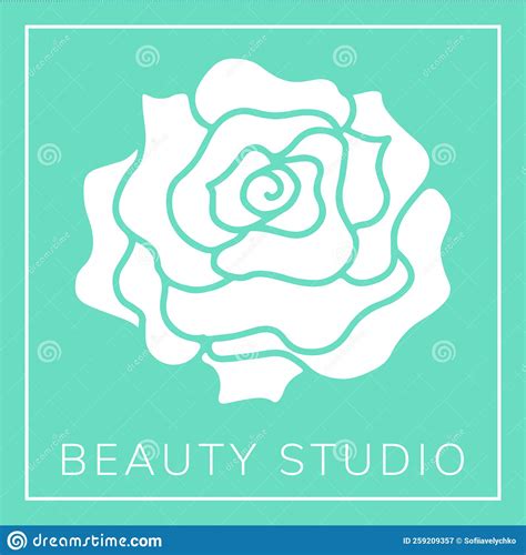 Beautiful Contour Logo with Rose Flower for Boutique or Beauty Salon Stock Vector - Illustration ...