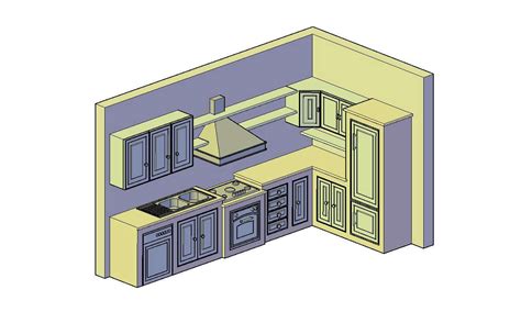 Free 3d Kitchen Design DWG File Download - Cadbull