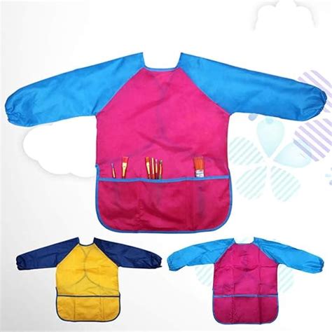 IJKLMNOP Kids Art Aprons, Children's Painting Aprons with Long Sleeve ...