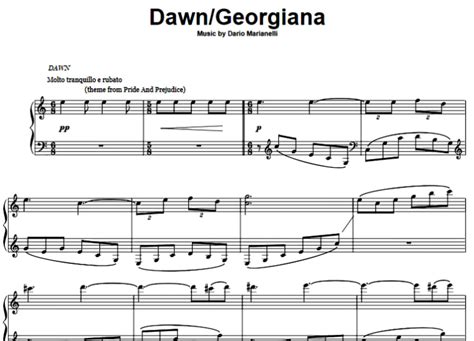 Dario Marianelli-Dawn – Georgiana Free Sheet Music PDF for Piano | The ...