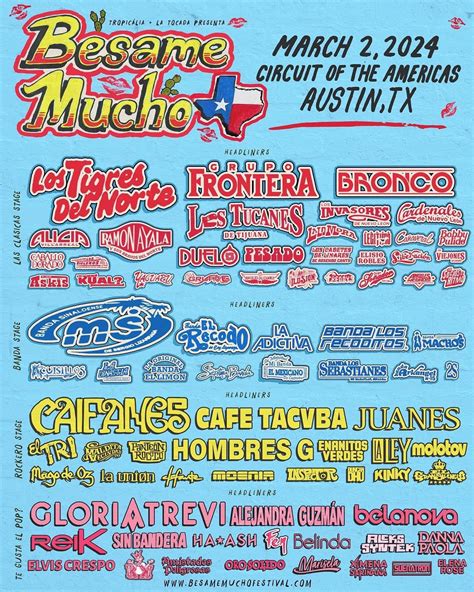 Besame Mucho Festival Lineup - Austin TX 3-2-24 : r/BesameMuchoFestival