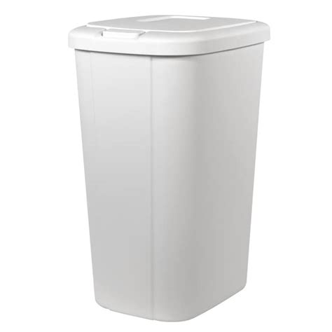 Hefty 13-Gallon White Plastic Trash Can with Lid in the Trash Cans ...