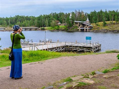 The Pilgrim - Photographer Taking Pictures of the Skete All Valaam Saints Editorial Stock Photo ...