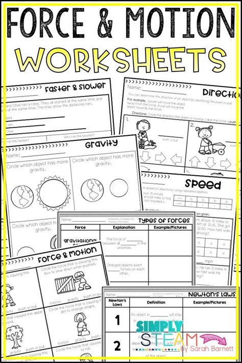 Force and Motion Worksheet for Third Grade Science Motion and Forces ...