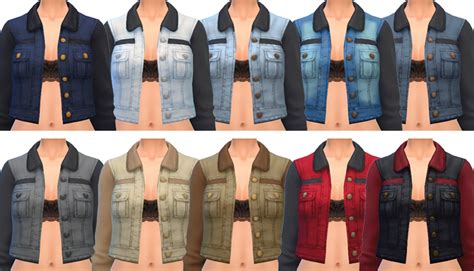 Accessory Denim Jackets | Simblob | Ropa, Sims, Sims 4