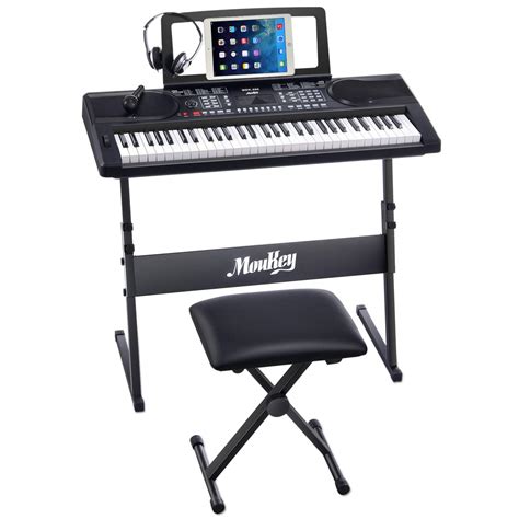 Moukey MEK-200 61 Key Electric Keyboard Portable Beginner Piano ...