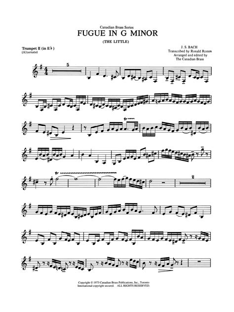 Little fugue in g minor brass quintet sheet music - lasemaspen