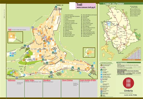 Tourist map of Todi, Umbria | Agriturismo Casale delle Lucrezie Todi Umbria