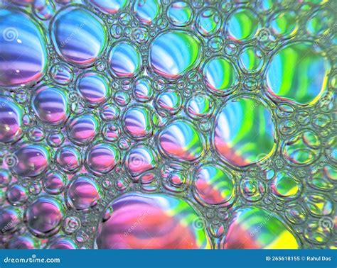 Colorful Bubbles Abstract Background, Oil Bubbles in Transparent Liquid Backdrop Stock Image ...
